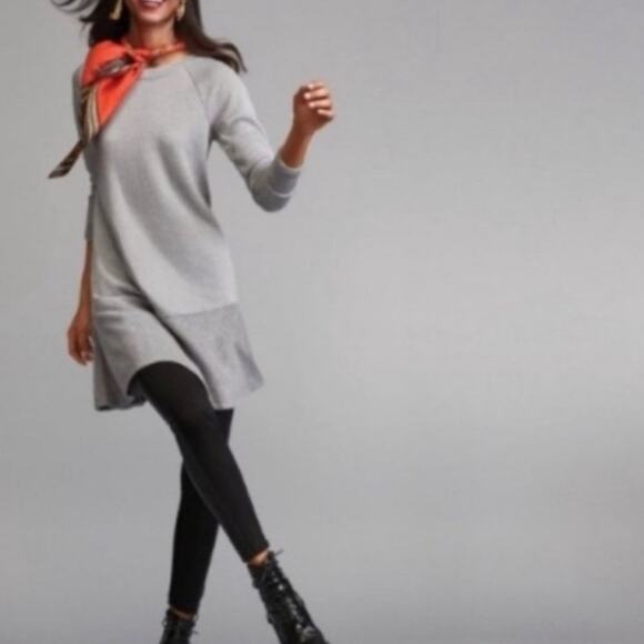 Cabi Gray Long Sleeve Flashdance Sweatshirt Dress - Picture 1 of 7